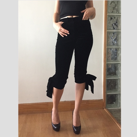 velvet capri pants